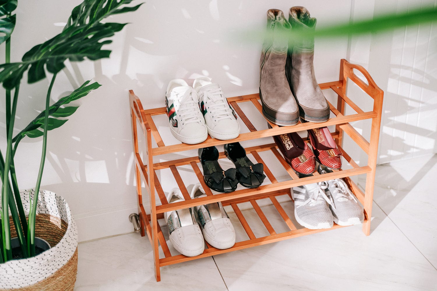 Kairos Bamboo Shoe Rack – Brown – 3 Tiers