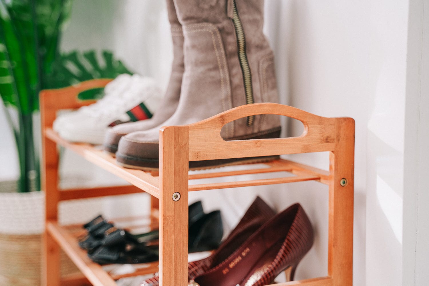 Kairos Bamboo Shoe Rack – Brown – 3 Tiers