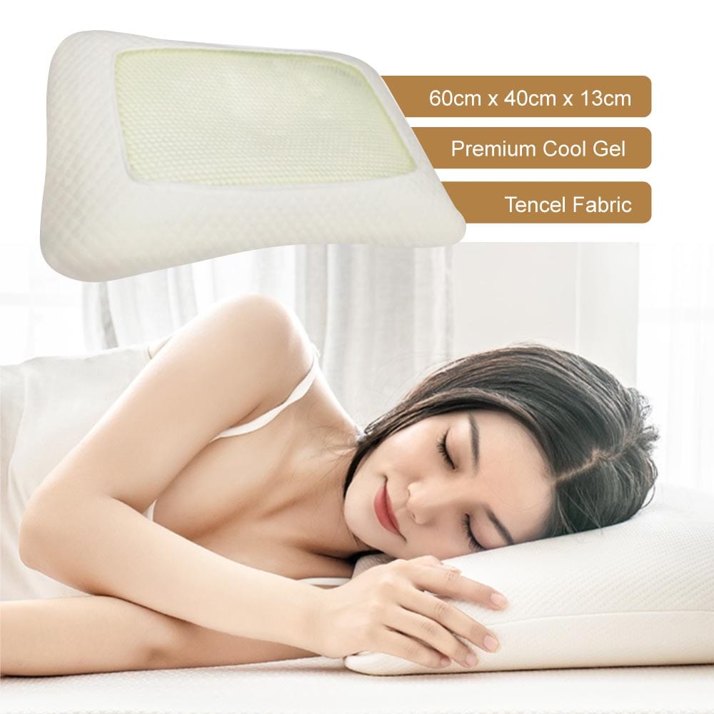 Cascade Cool Gel Memory Foam Pillow – White – Standard