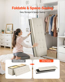 Harlow Foldable Storage Ottoman Bench – Beige