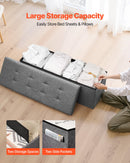 Harlow Foldable Storage Ottoman Bench – Grey