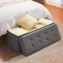 Harlow Foldable Storage Ottoman Bench – Grey