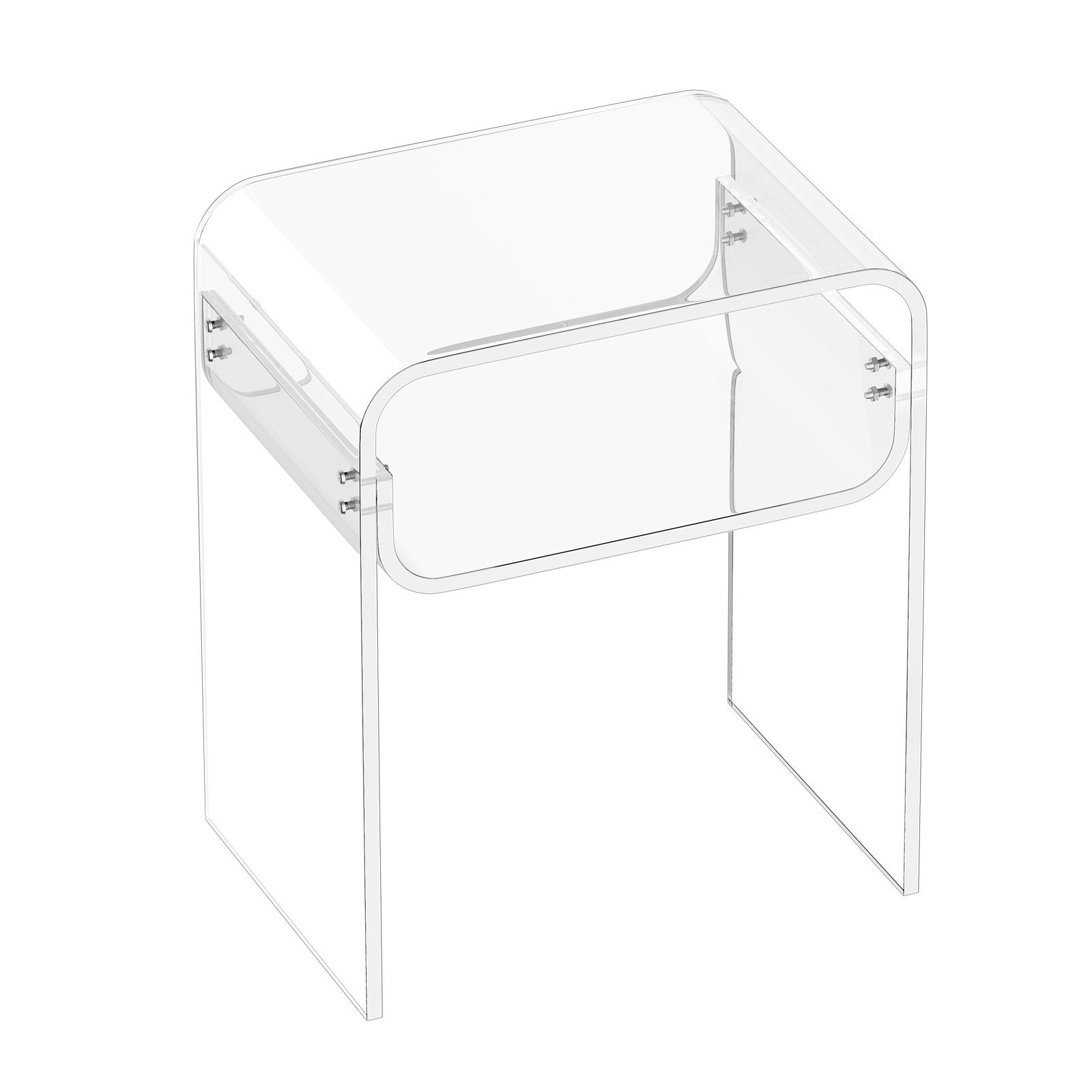 Luna Acrylic Side Table – 2 Tier Transparent Bedside Table