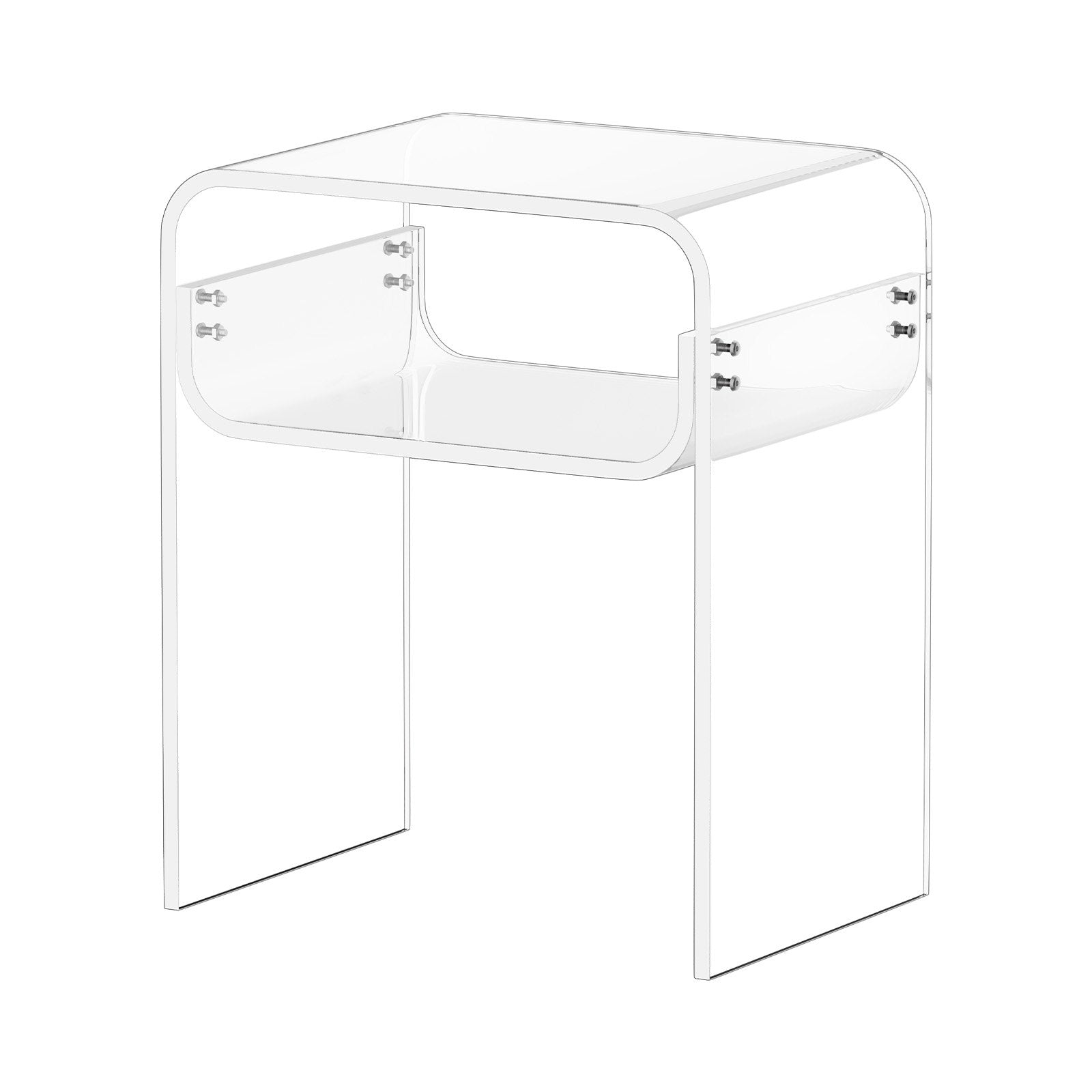 Luna Acrylic Side Table – 2 Tier Transparent Bedside Table