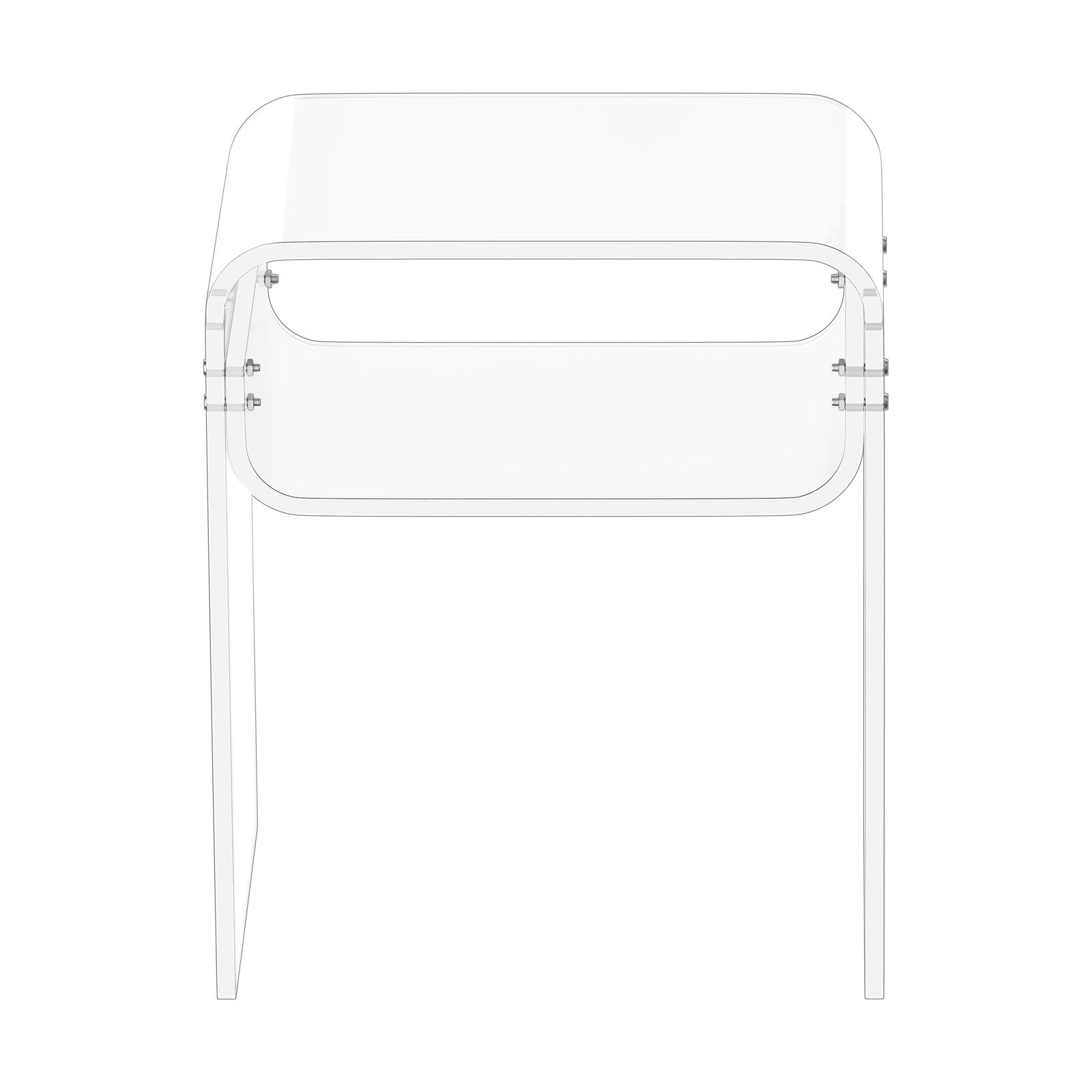 Luna Acrylic Side Table – 2 Tier Transparent Bedside Table