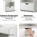 Haven Bed Frame & Bedside Table Set – White – King Single