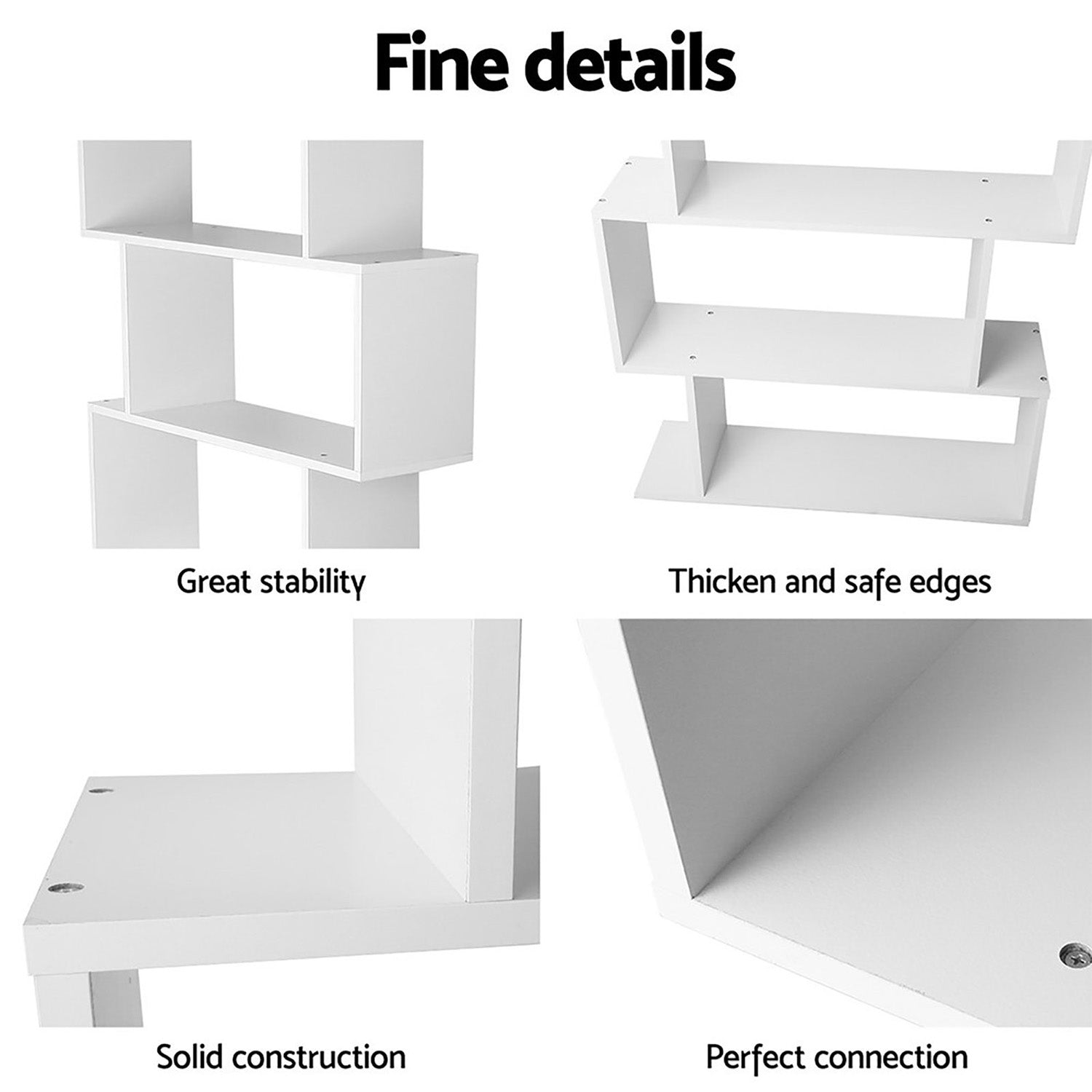 Harrison Trundle Bed Frame & Display Bookshelf Set – White – King Single