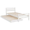 SINGLE Size - 2-in-1 Trundle Wooden Bed Frame - White