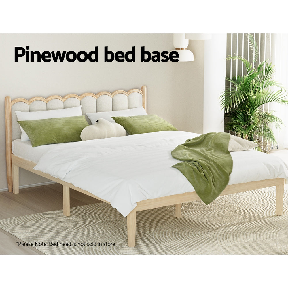 Bruno Wooden Timber Double Bed Frame – Pine – Double