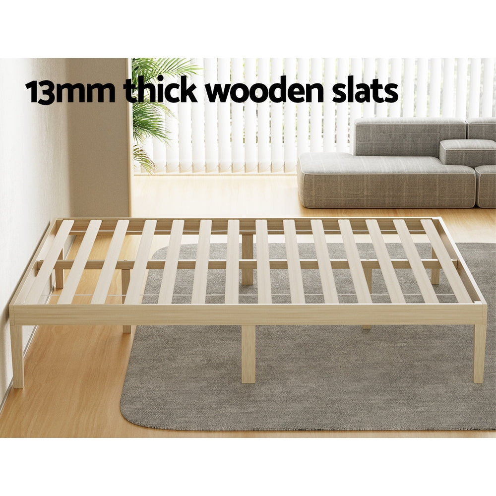 Bruno Wooden Timber Double Bed Frame – Pine – Double