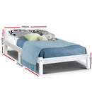 KING SINGLE Size - Basic Wooden Bed Frame - White