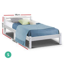 SINGLE Size - Solid Wood Bed Frame - White