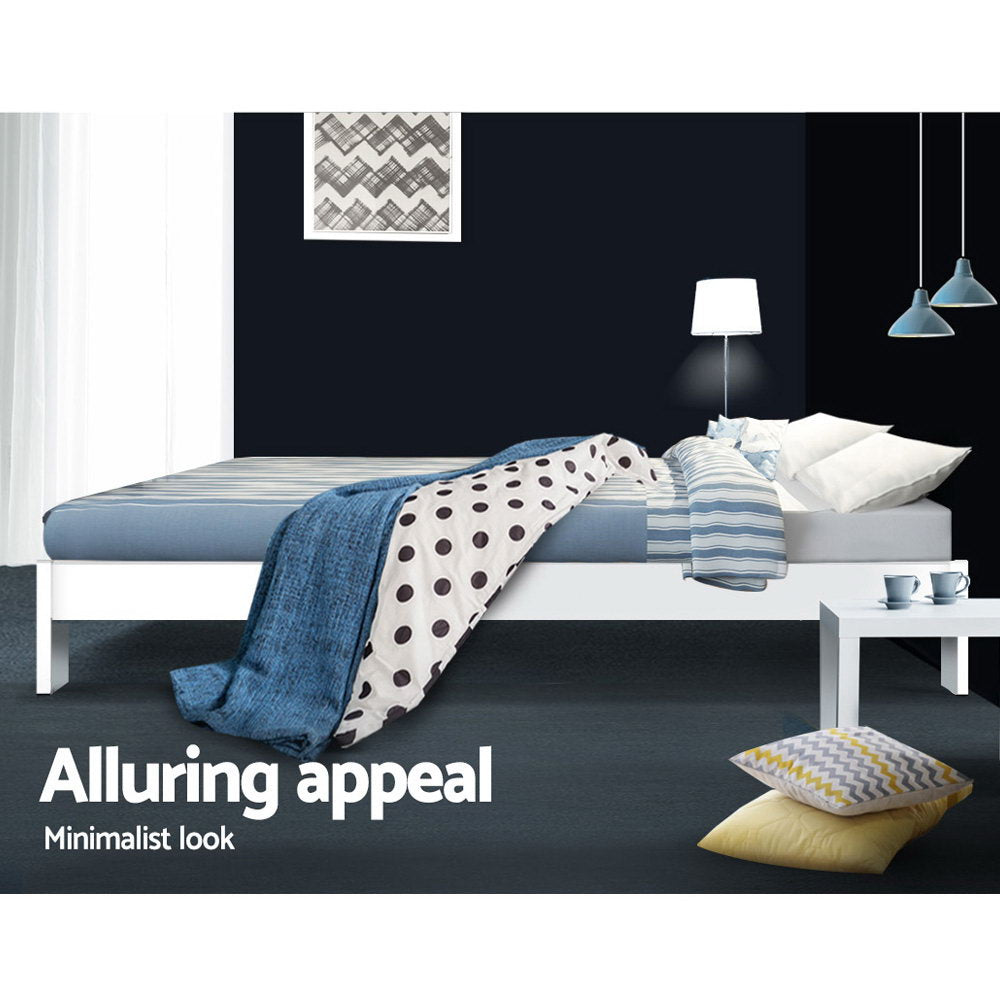 Mason Wooden Bed Base – White – Double