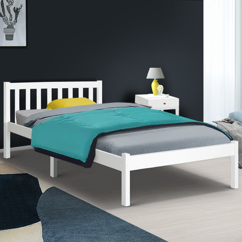 KING SINGLE Size - Wooden Classic Bed Frame - White