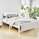 DOUBLE Size - Wooden Bed Frame - White