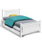 Artiss Bed Frame Single Size Wooden with 2 Drawers White RIO