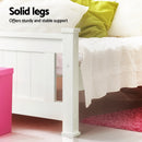 SINGLE Size - Wooden Bed Frame & 2 Trundle Drawers - White