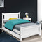 SINGLE Size - Wooden Bed Frame & 2 Trundle Drawers - White