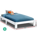 SINGLE Size - Solid Wooden Bed Frame - White