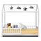 SINGLE Size - Wooden Kids House Bed Frame- White