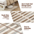 Nova Wooden Bed Frame with Storage, LED & Charging Station – White – Double