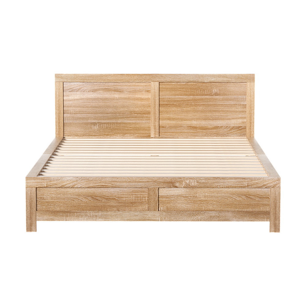 Kairen Wooden Bed Frame – Oatmeal – Double