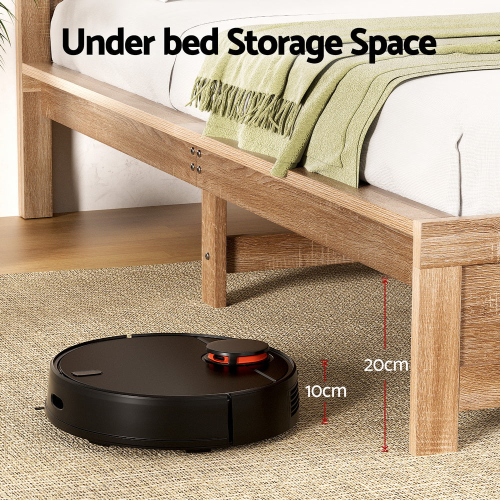 Kairen Wooden Bed Frame – Oatmeal – Double