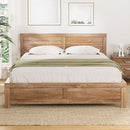 Bed Frame Wooden Acacia Wood OATMEAL – Double