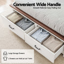 Rowan Wooden Bed Frame with Storage Drawers – White – Queen