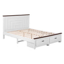 Rowan Wooden Bed Frame with Storage Drawers – White – Queen