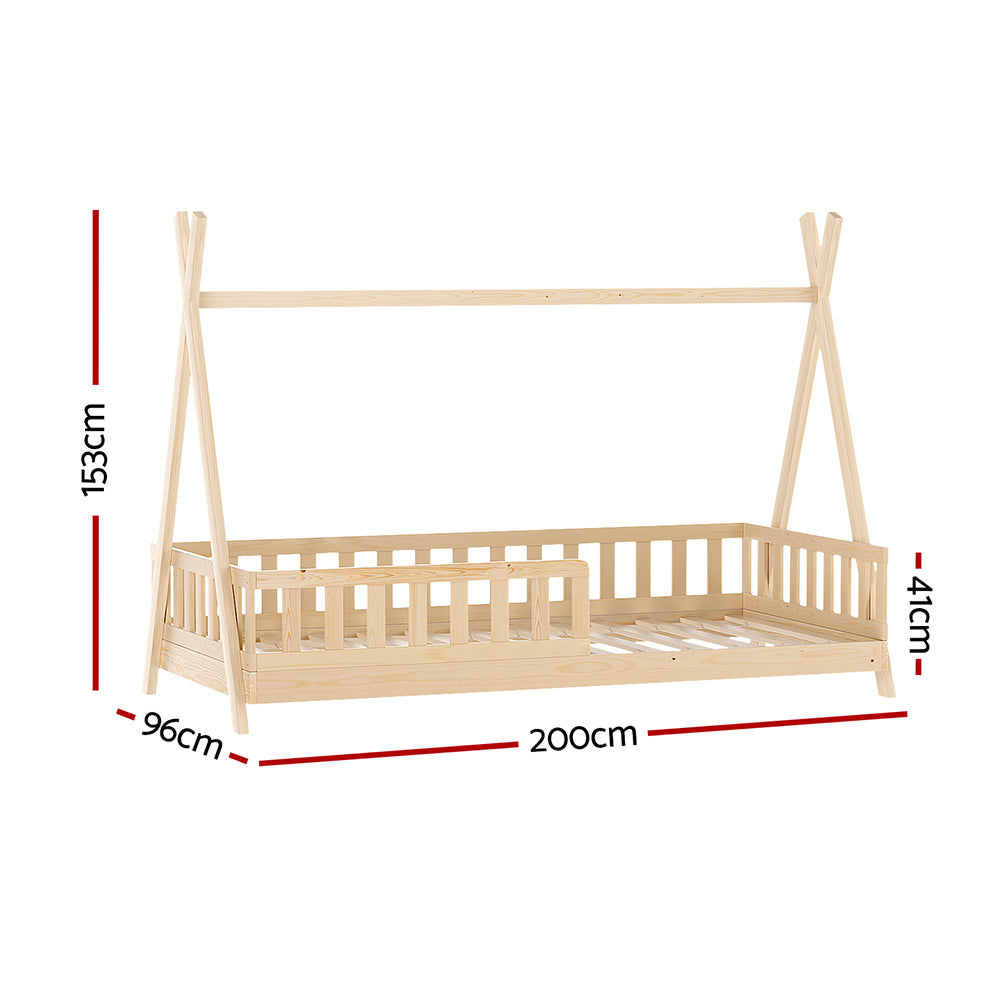 Puah Kids House Bed Frame – Brown – Single