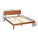 QUEEN Size - Wooden Base Bed Frame - Walnut