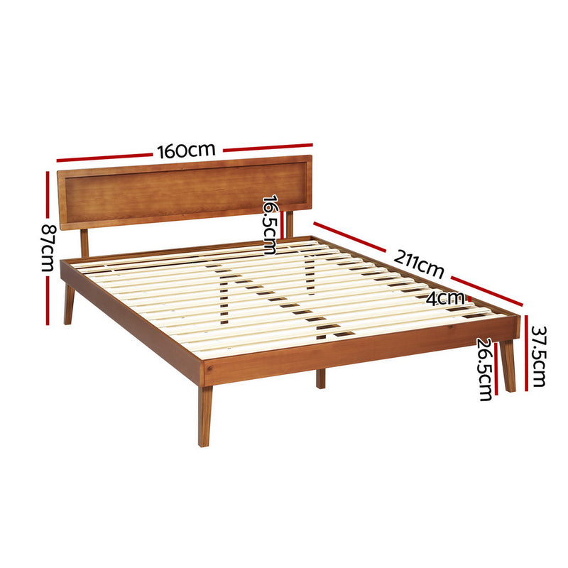 QUEEN Size - Wooden Base Bed Frame - Walnut