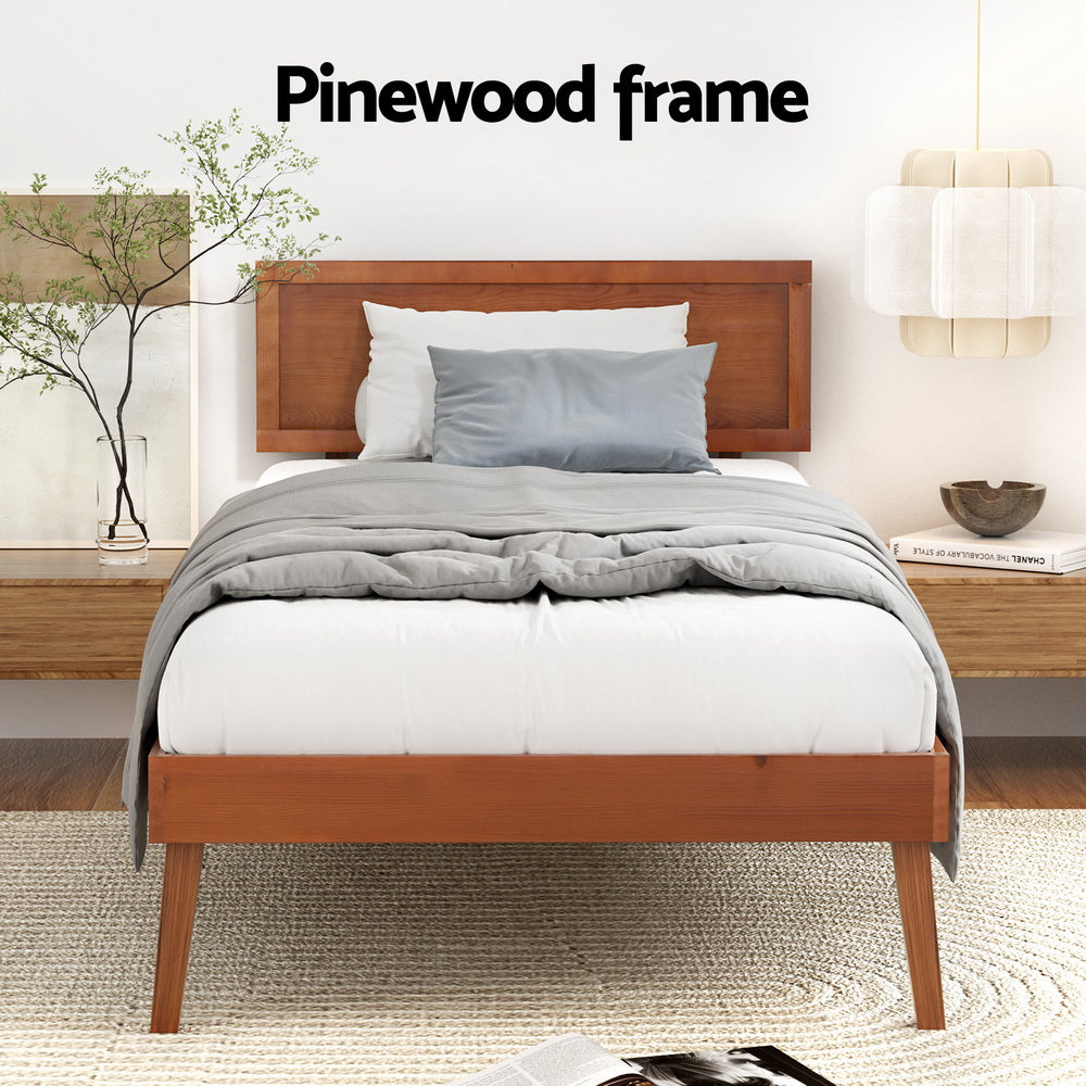 Callan Wooden Base Bed Frame – Walnut – Single