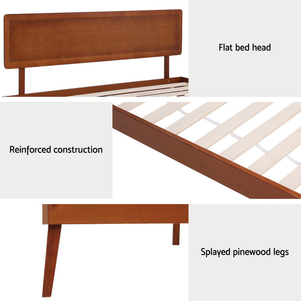 Callan Wooden Base Bed Frame – Walnut – Single