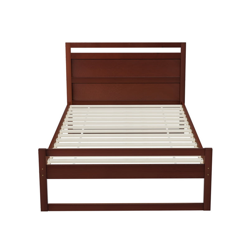 KING SINGLE Size - Wooden Bed Frame - Walnut