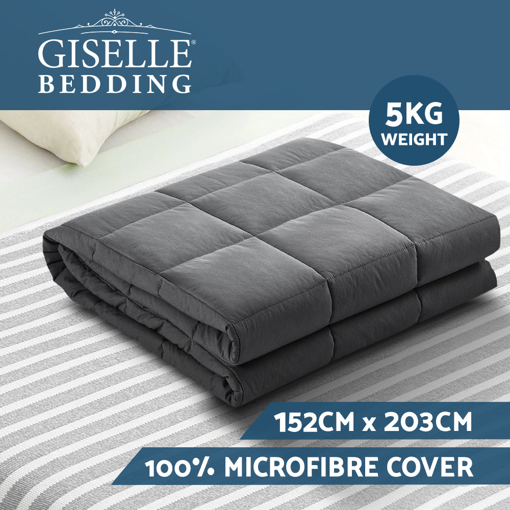 Giselle Cotton Weighted Blanket – Dark Grey – 5kg