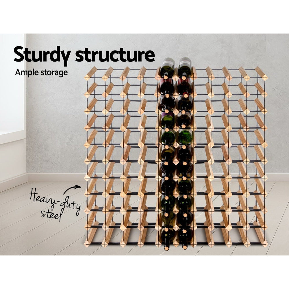 Celara Wine Rack – Natural Wood – 110 Bottle