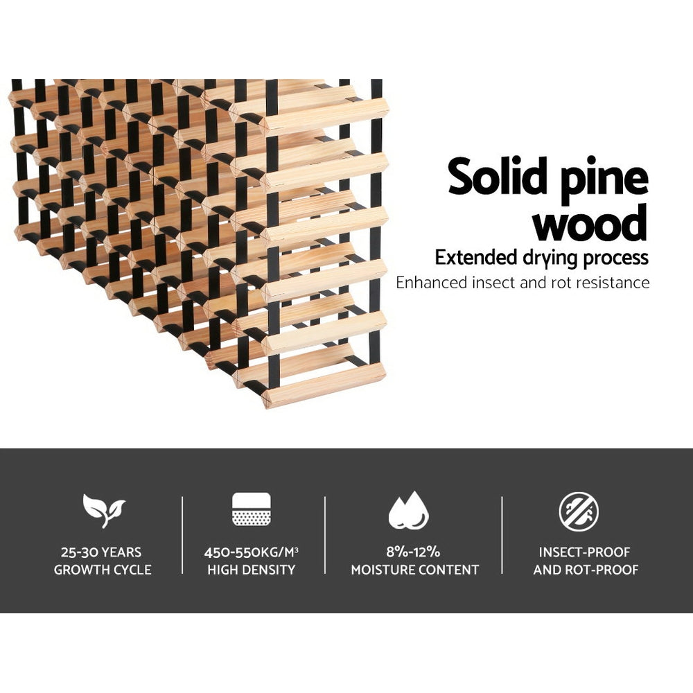 Celara Wine Rack – Natural Wood – 110 Bottle