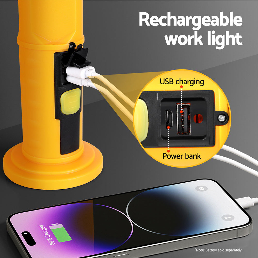 Beacon USB Rechargeable Work Light – Yellow – Foldable
