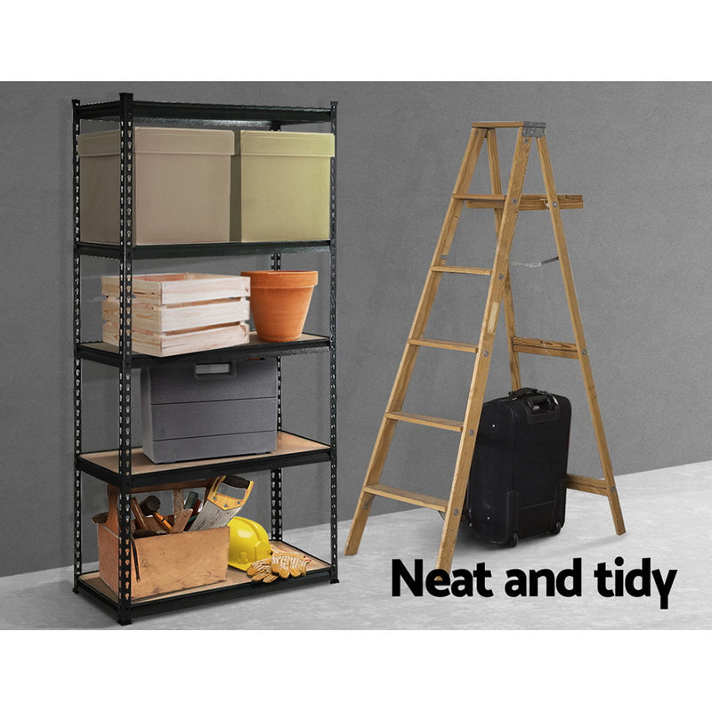 1.8 M Garage Shelving Warehouse Rack - Black