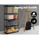 2 x 1.8M Garage Shelving Warehouse Rack - Black