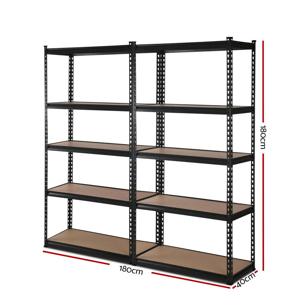 Linden Garage Shelving Warehouse Rack – Black – 180 cm