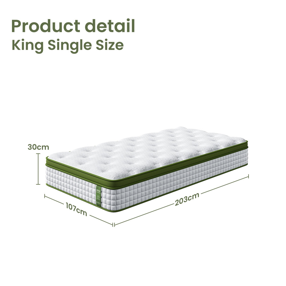 Halston Euro Top Mattress – White – King Single