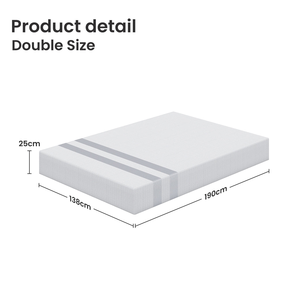 Volos Gel Foam Mattress – White – Double