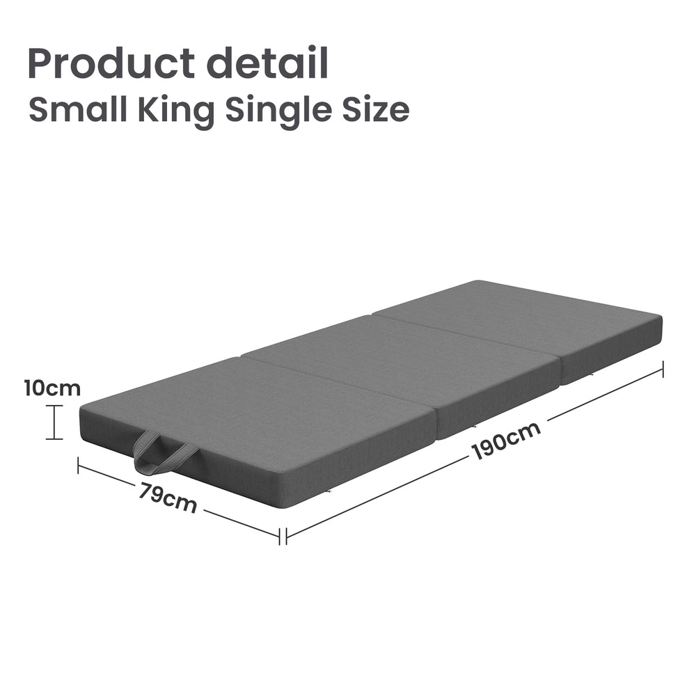 Fiora Tri-Fold Memory Foam Mattress – Grey – King Single