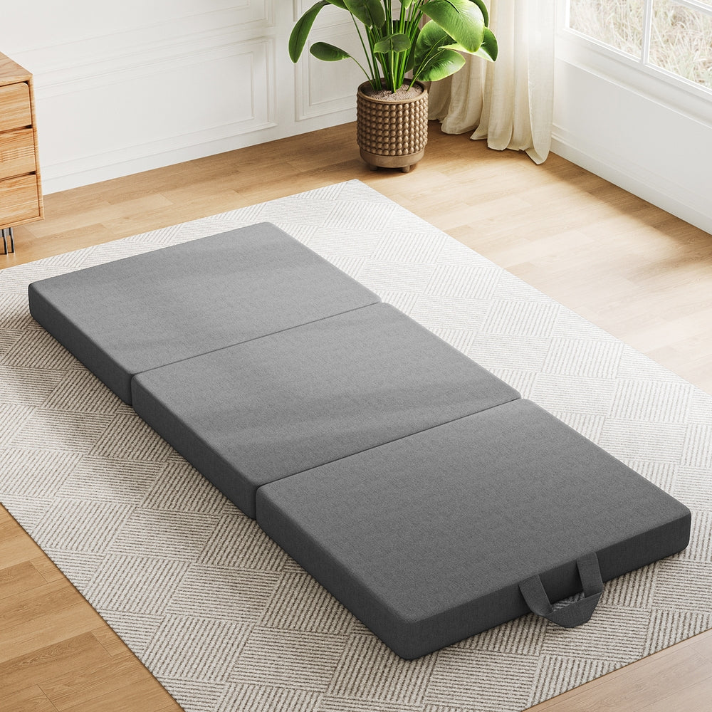 Hudson Tri-Fold Memory Foam Mattress – Grey – Single