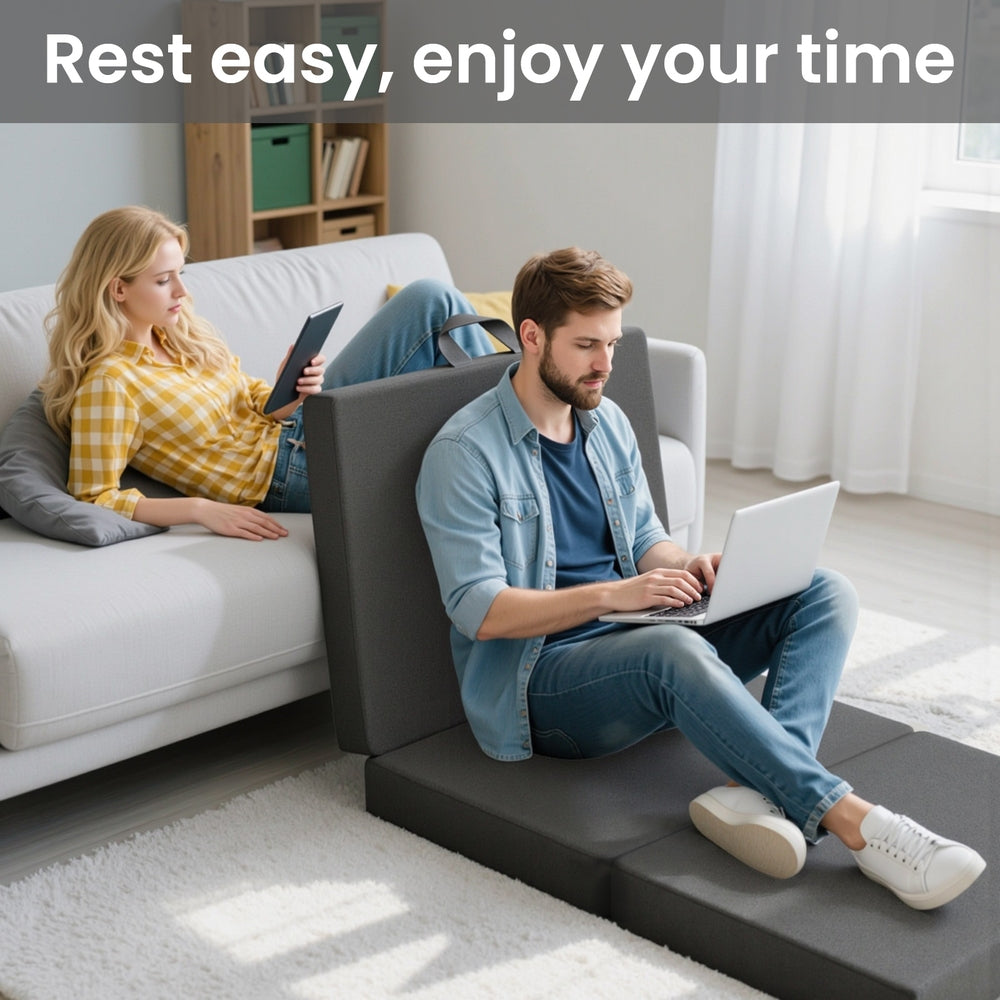 Kairo Tri-Fold Memory Foam Mattress – Grey – Single