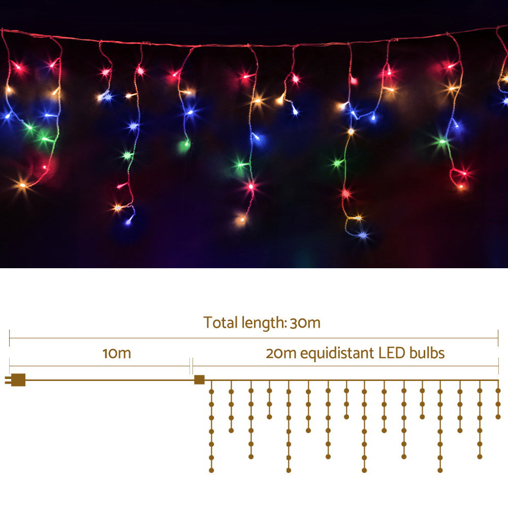 Festiva LED Christmas Icicle Lights – Multi – 800 LED