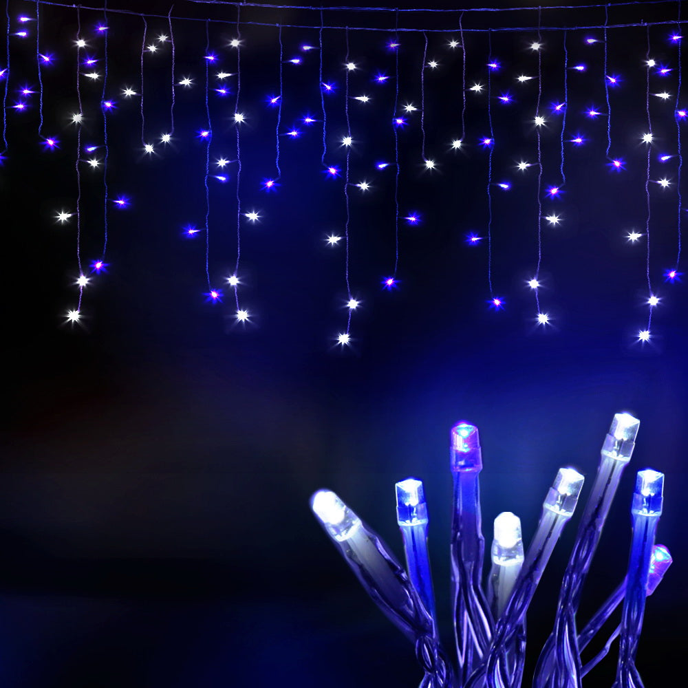 Festiva LED Christmas Icicle Lights – Blue & White – 800 LED